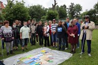 Gruppenbild der Werkstatträte und Vertreter aus ganz Thüringen. Rechts: Joachim leibiger mit Ministerin heike Werner.. Klick öffnet eine vergrößerte Ansicht.