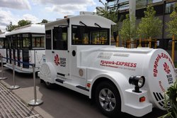 der egapark-Express mit Elektroantrieb. Klick öffnet eine vergrößerte Ansicht.