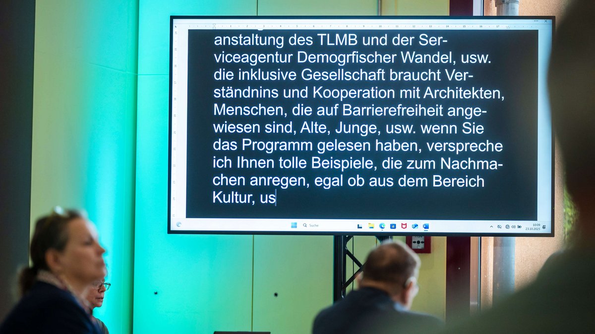 Leinwand mit Schriftdolmetschung