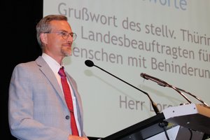 der Stellvertrende Landesbeauftragte Markus Lorenz in Schleiz. Klick öffnet eine vergrößerte Ansicht.